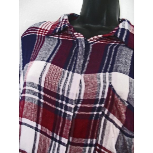 Catch Me Purple & Black Flannel L/S Shirt  Sz Small  ck measurement - Picture 3 of 8